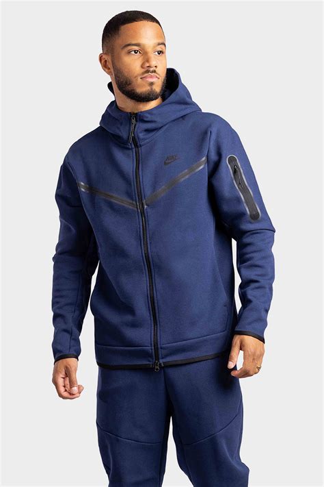 nike tech fleece jas blauw